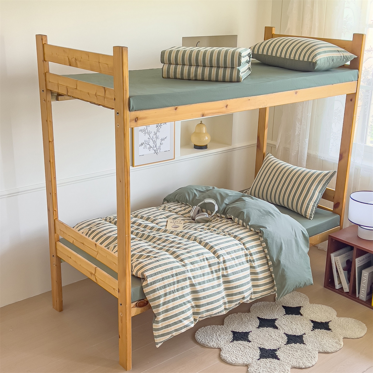 91家纺网 家纺一手货源 找家纺 恬思语家纺 2025新款全棉纯棉水洗棉学生宿舍上下铺三件套四件套单被套单品 梦想家