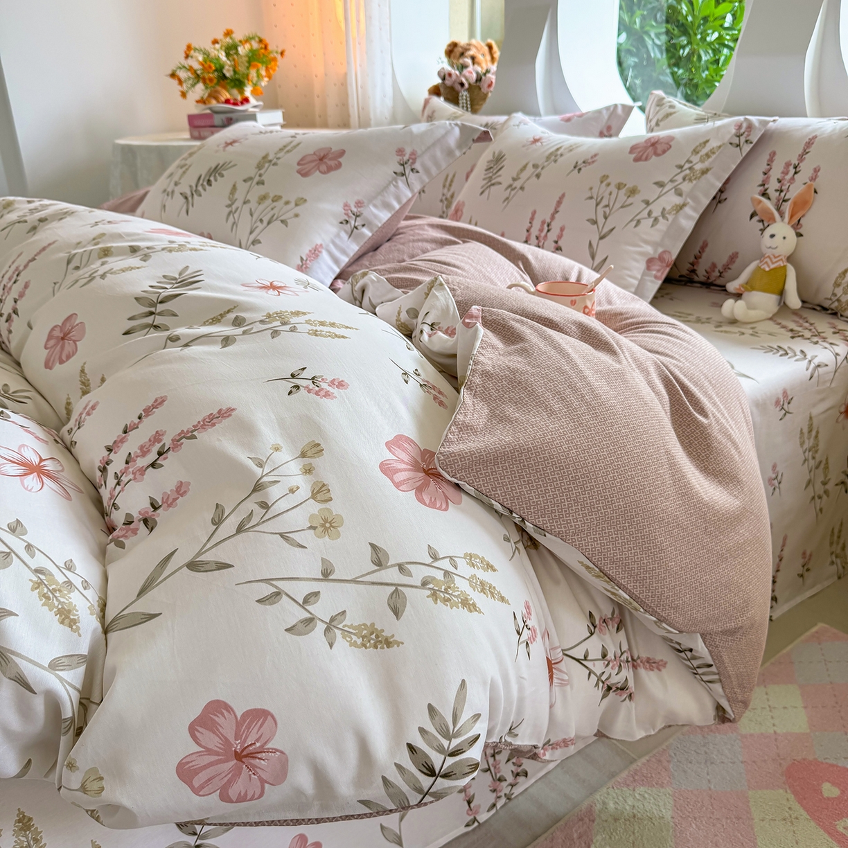 91家纺网 家纺一手货源 找家纺 壹贝家纺 2025新款小清新全棉纯棉印花系列-单被套 陌上花开