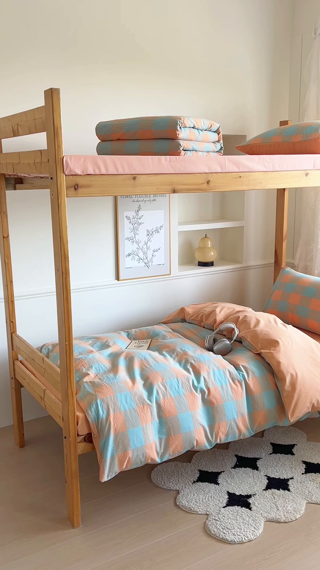 91家纺网 家纺一手货源 找家纺 恬思语家纺 2025新款全棉纯棉水洗棉学生宿舍上下铺三件套四件套单被套单品 梵芙桔