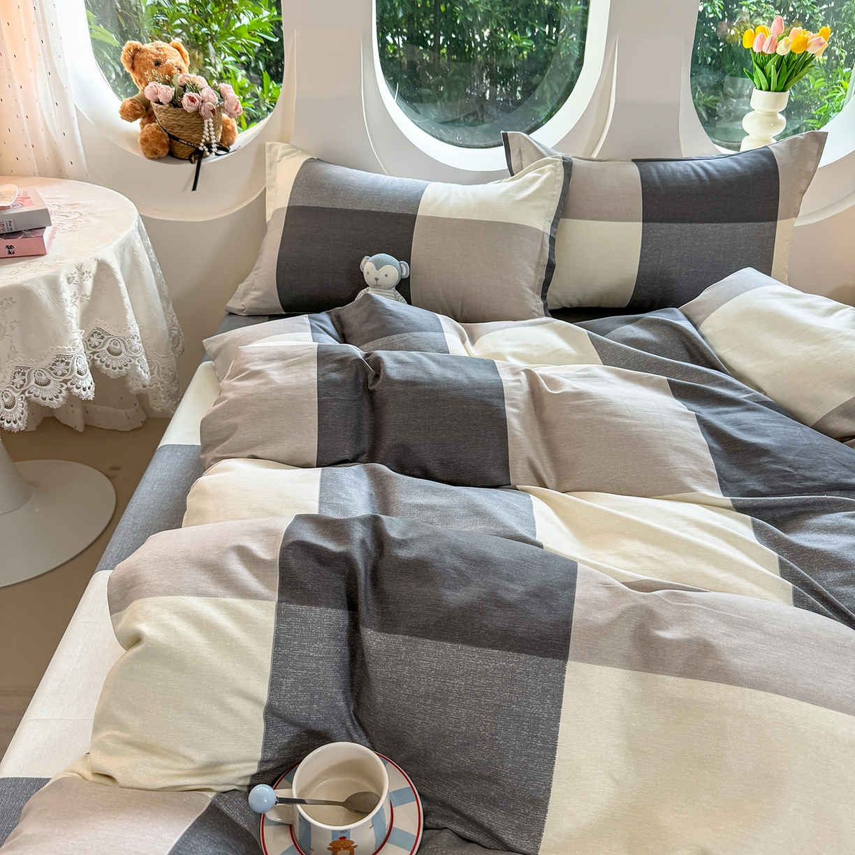 91家纺网 家纺一手货源 找家纺 壹贝家纺 2025新款小清新全棉纯棉印花系列-单被套 南山南