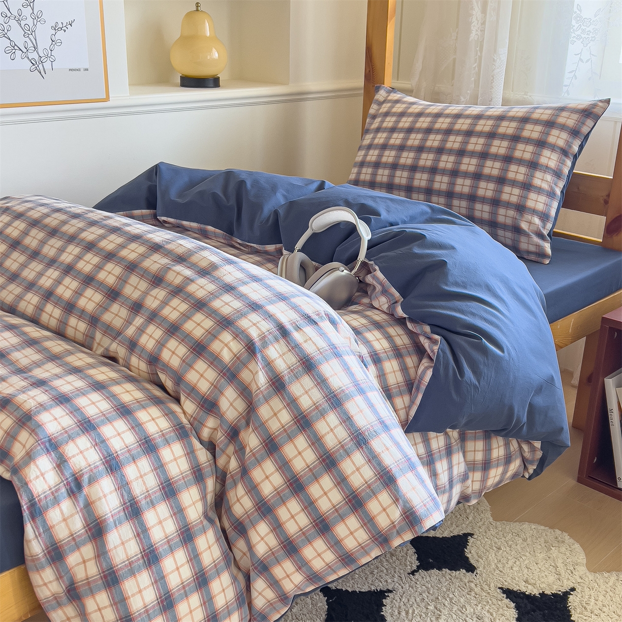 91家纺网 家纺一手货源 找家纺 恬思语家纺 2025新款全棉纯棉水洗棉学生宿舍上下铺三件套四件套单被套单品 梦语兰