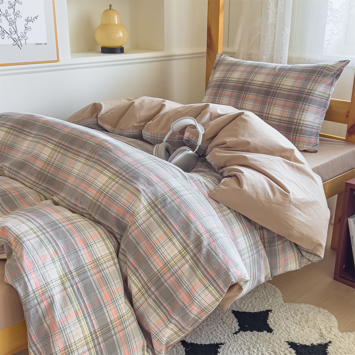 91家纺网 家纺一手货源 找家纺 恬思语家纺 2025新款全棉纯棉水洗棉学生宿舍上下铺三件套四件套单被套单品 乔纳森