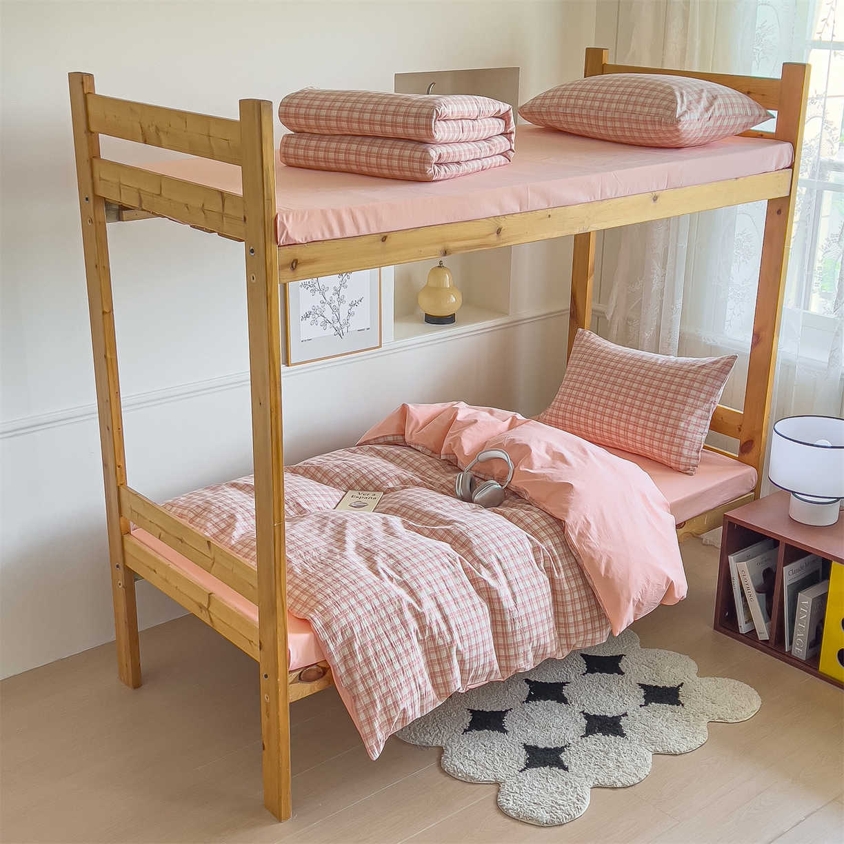 91家纺网 家纺一手货源 找家纺 恬思语家纺 2025新款全棉纯棉水洗棉学生宿舍上下铺三件套四件套单被套单品 恩格尔粉