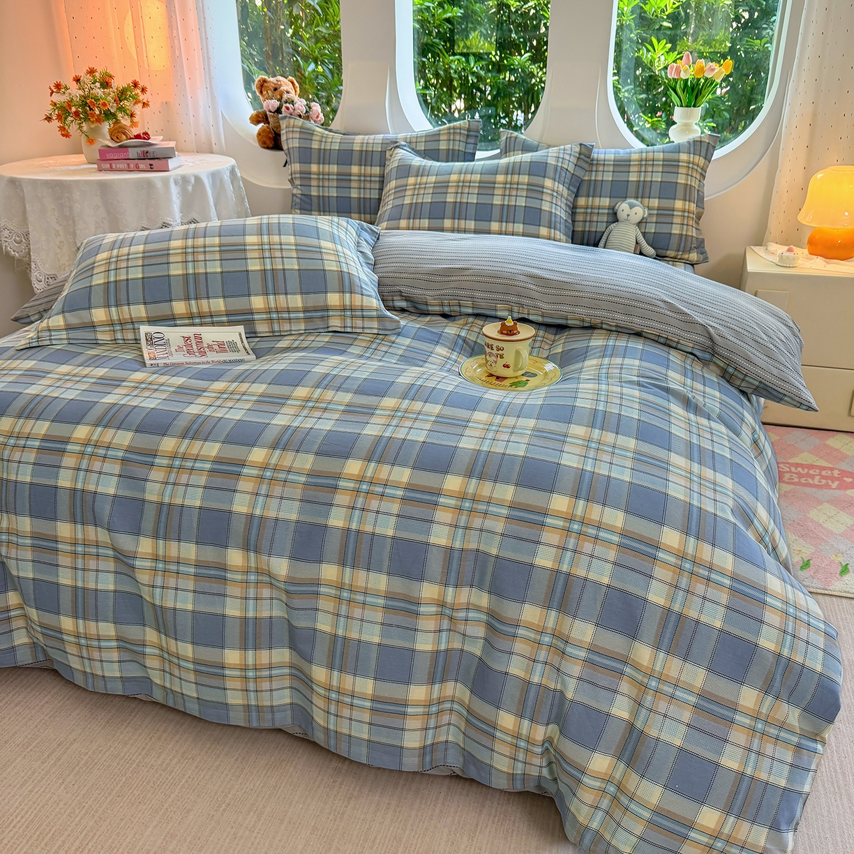 91家纺网 家纺一手货源 找家纺 壹贝家纺 2025新款小清新全棉纯棉印花系列-单被套 品质生活-兰