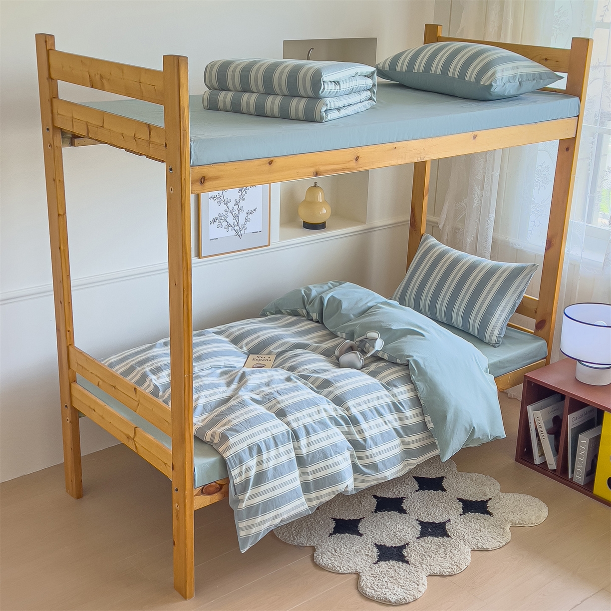 91家纺网 家纺一手货源 找家纺 恬思语家纺 2025新款全棉纯棉水洗棉学生宿舍上下铺三件套四件套单被套单品 布莱格兰