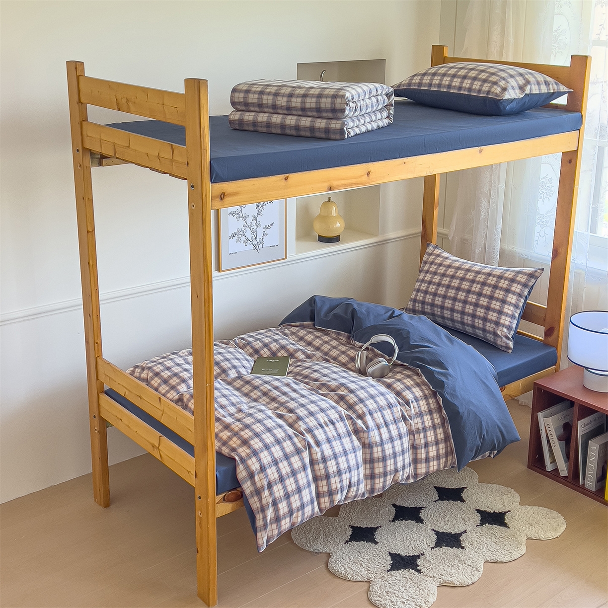 91家纺网 家纺一手货源 找家纺 恬思语家纺 2025新款全棉纯棉水洗棉学生宿舍上下铺三件套四件套单被套单品 梦语兰