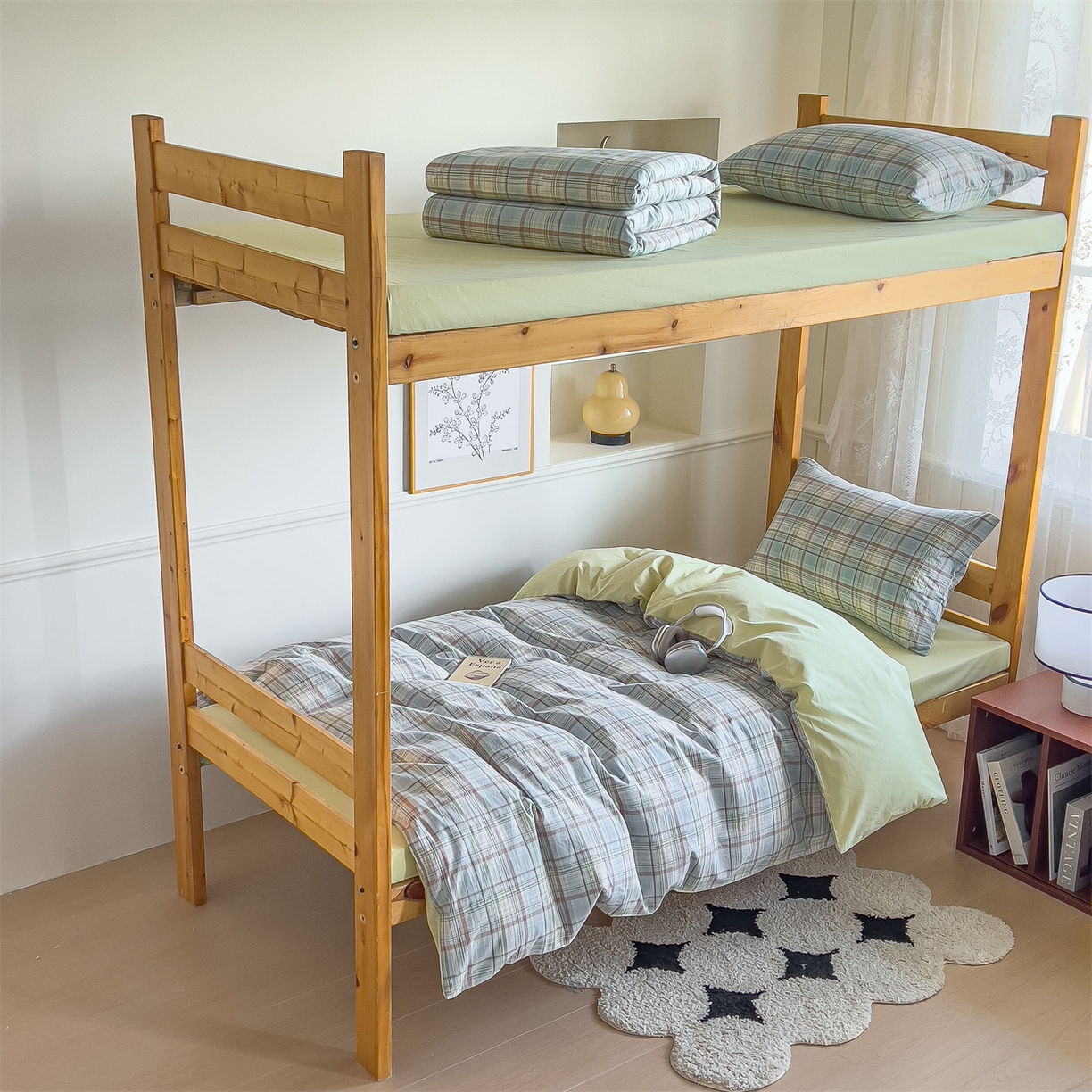 91家纺网 家纺一手货源 找家纺 恬思语家纺 2025新款全棉纯棉水洗棉学生宿舍上下铺三件套四件套单被套单品 春风曲