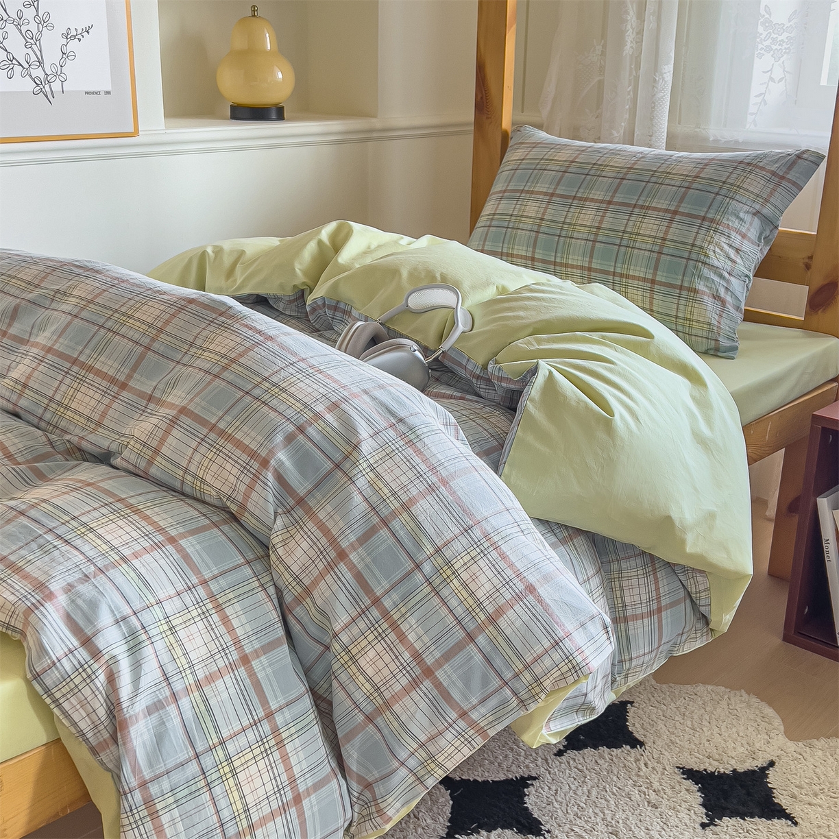 91家纺网 家纺一手货源 找家纺 恬思语家纺 2025新款全棉纯棉水洗棉学生宿舍上下铺三件套四件套单被套单品 春风曲