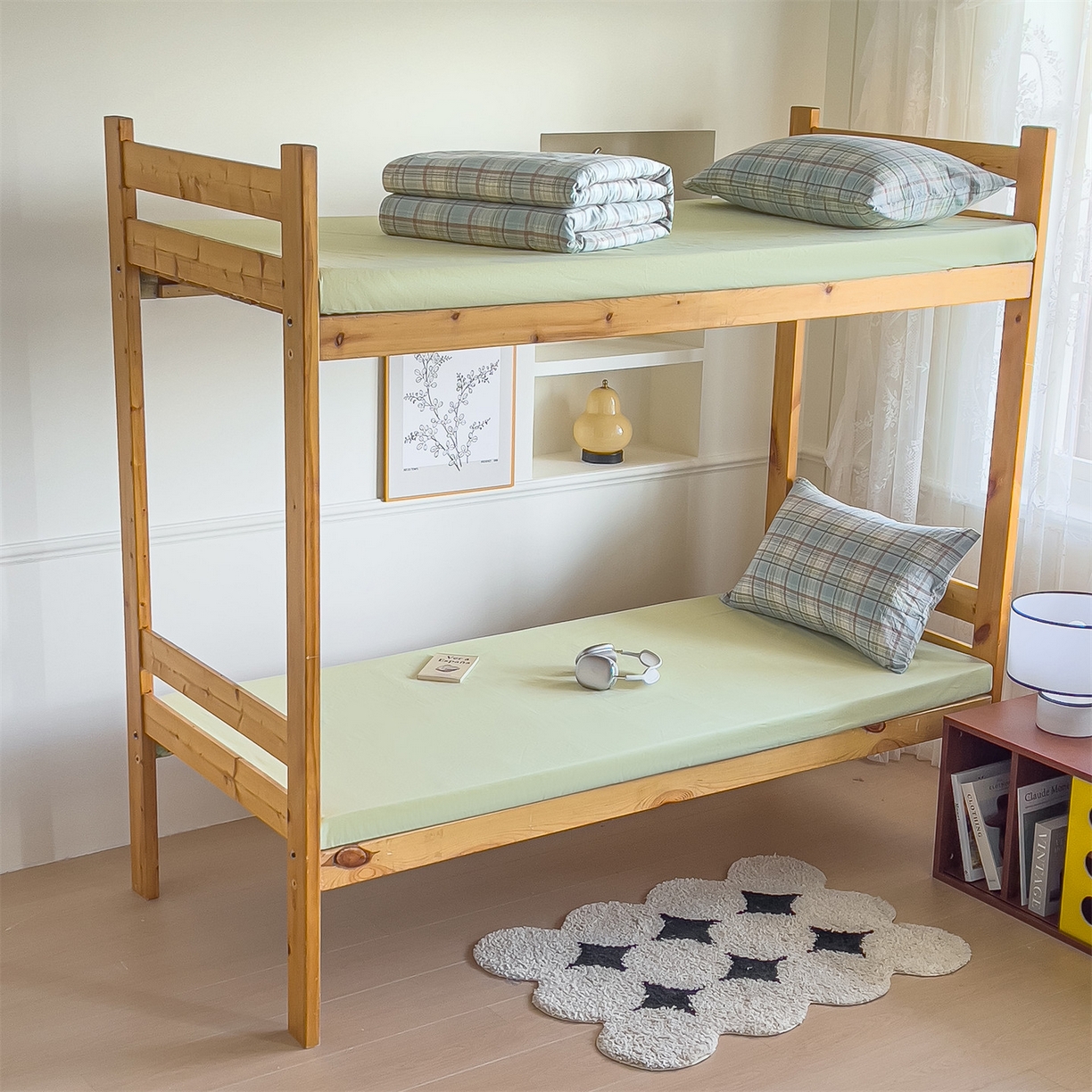 91家纺网 家纺一手货源 找家纺 恬思语家纺 2025新款全棉纯棉水洗棉学生宿舍上下铺三件套四件套单被套单品 春风曲