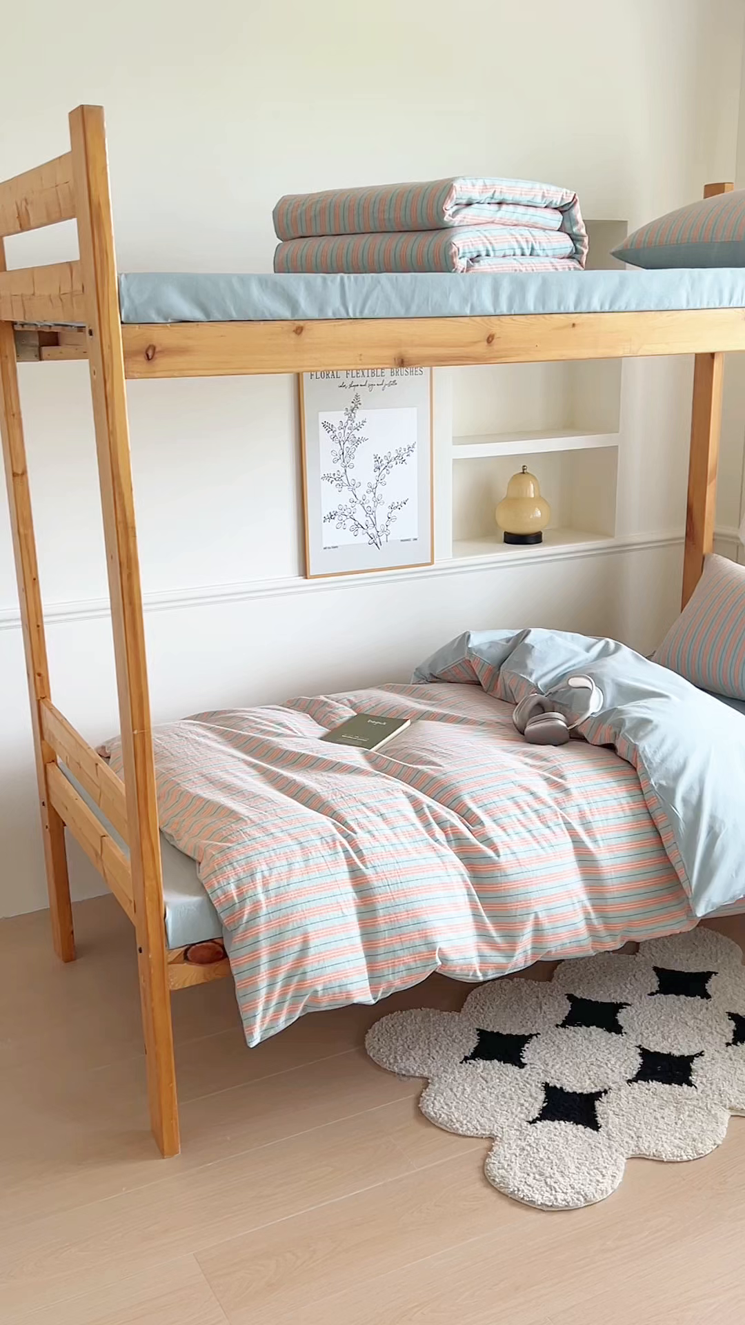 91家纺网 家纺一手货源 找家纺 恬思语家纺 2025新款全棉纯棉水洗棉学生宿舍上下铺三件套四件套单被套单品 絮语桔