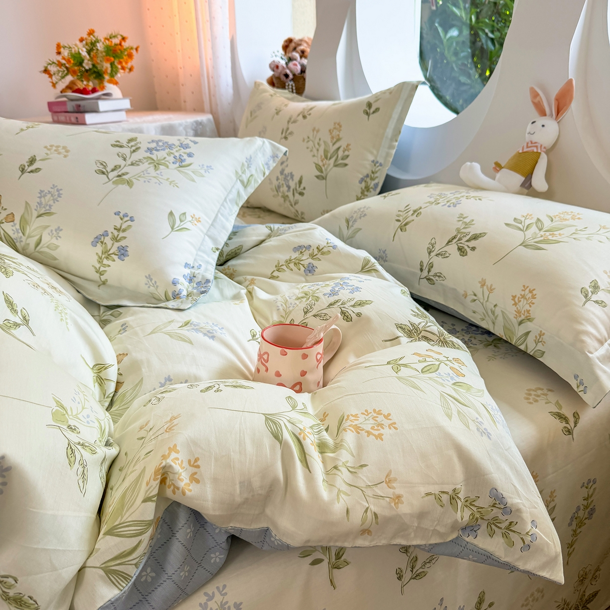 91家纺网 家纺一手货源 找家纺 壹贝家纺 2025新款小清新全棉纯棉印花系列-单被套 沁园春