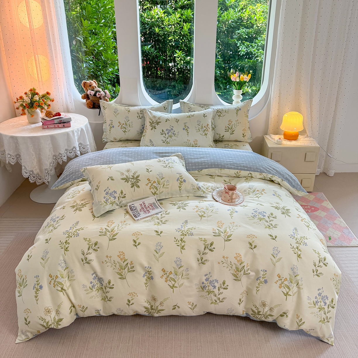 91家纺网 家纺一手货源 找家纺 壹贝家纺 2025新款小清新全棉纯棉印花系列-单被套 沁园春