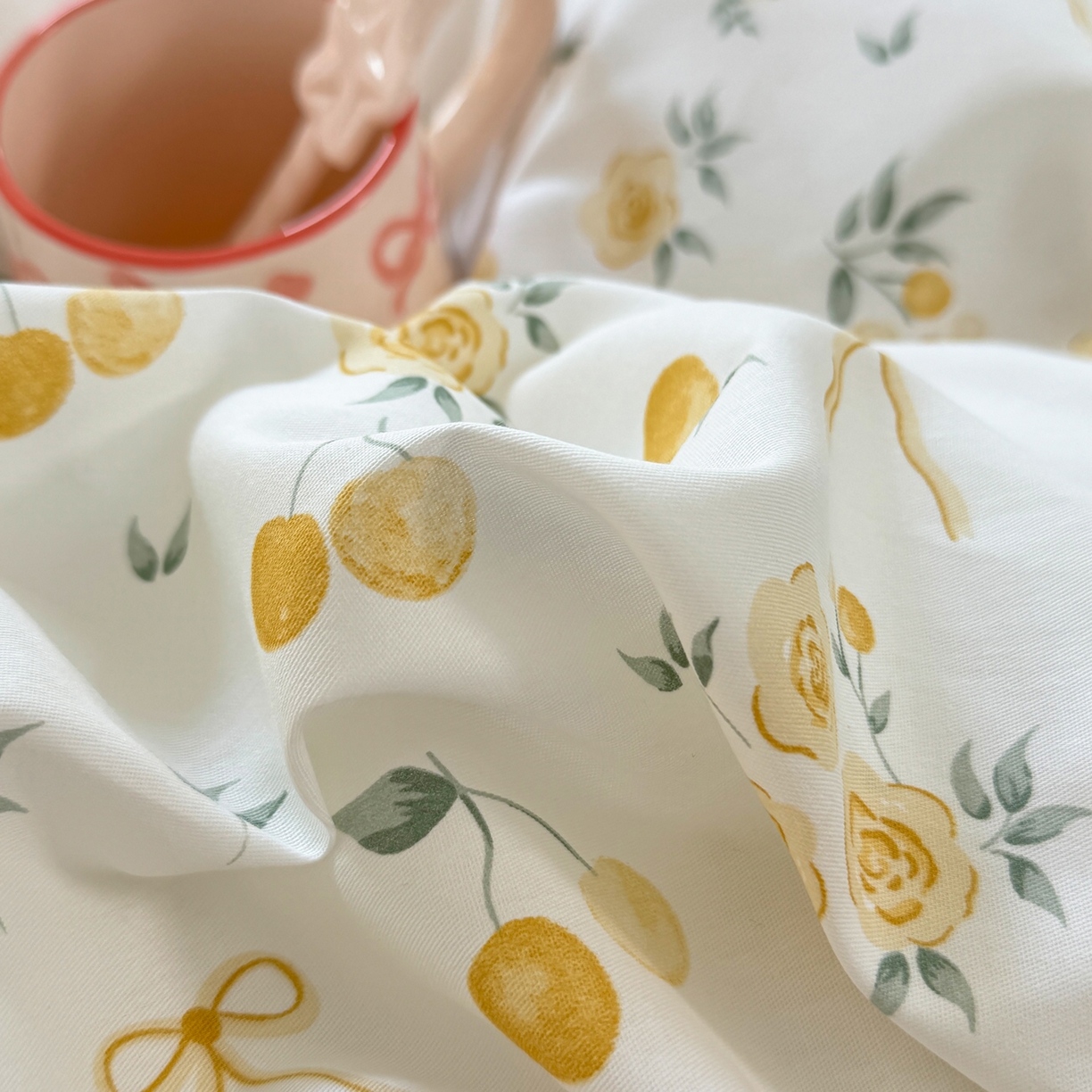 91家纺网 家纺一手货源 找家纺 壹贝家纺 2025新款小清新全棉纯棉印花系列-单被套 如愿