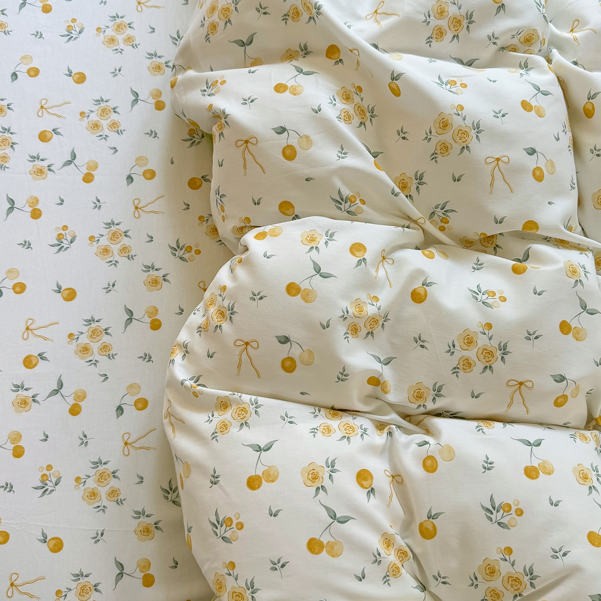 91家纺网 家纺一手货源 找家纺 壹贝家纺 2025新款小清新全棉纯棉印花系列-单被套 如愿