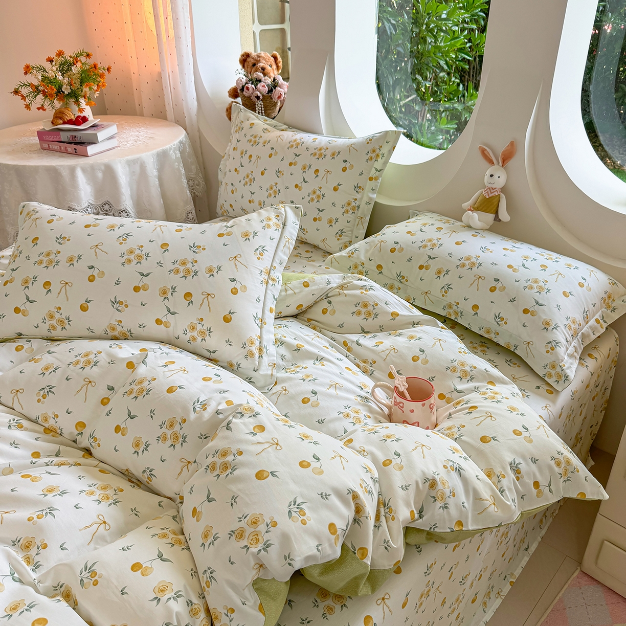 91家纺网 家纺一手货源 找家纺 壹贝家纺 2025新款小清新全棉纯棉印花系列-单被套 如愿