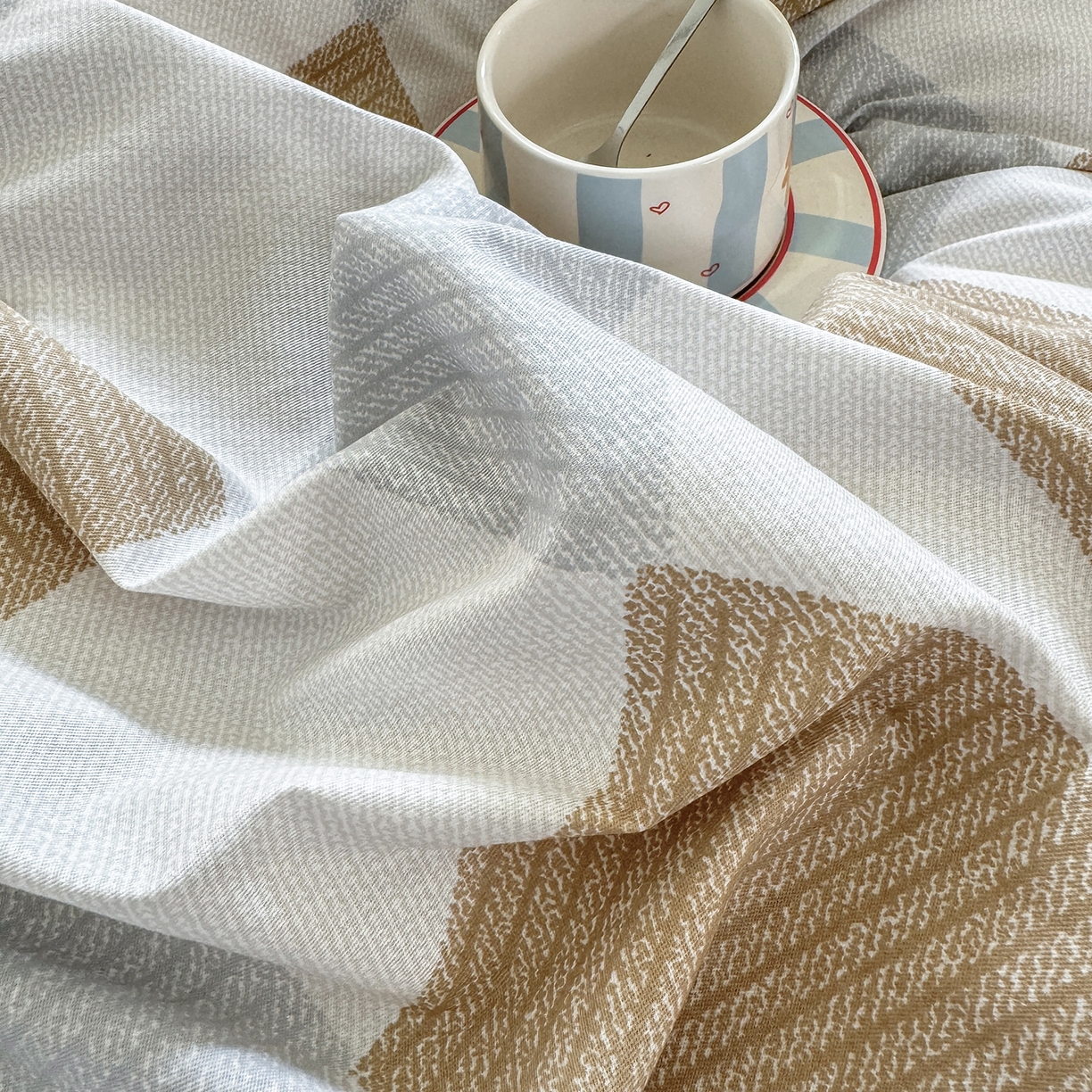 91家纺网 家纺一手货源 找家纺 壹贝家纺 2025新款小清新全棉纯棉印花系列-单被套 瑞吉斯-黄