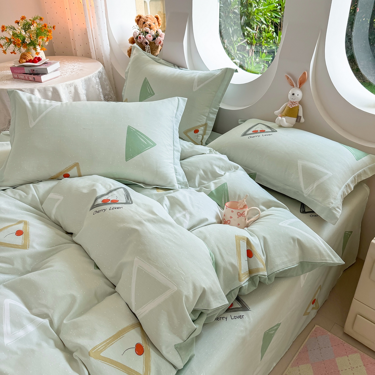 91家纺网 家纺一手货源 找家纺 壹贝家纺 2025新款小清新全棉纯棉印花系列-单被套 小可布丁