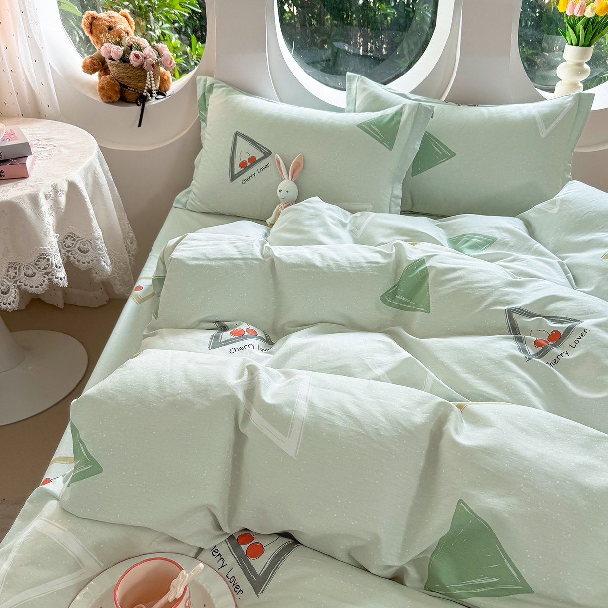 91家纺网 家纺一手货源 找家纺 壹贝家纺 2025新款小清新全棉纯棉印花系列-单被套 小可布丁