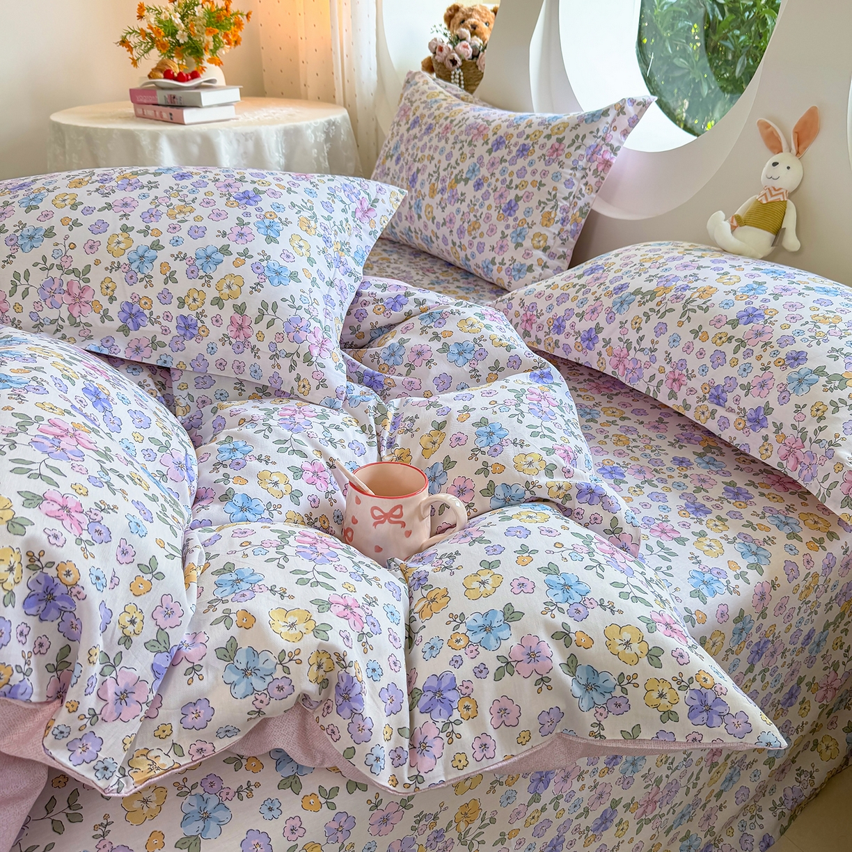 91家纺网 家纺一手货源 找家纺 壹贝家纺 2025新款小清新全棉纯棉印花系列-单被套 小美满