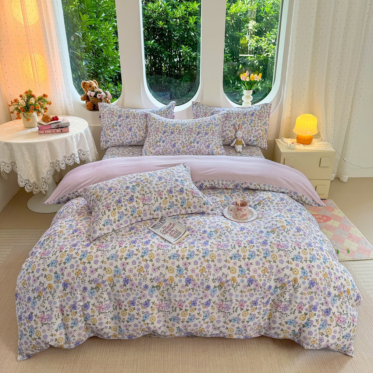 91家纺网 家纺一手货源 找家纺 壹贝家纺 2025新款小清新全棉纯棉印花系列-单被套 小美满