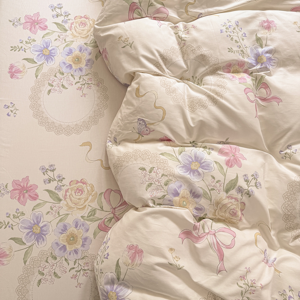 91家纺网 家纺一手货源 找家纺 壹贝家纺 2025新款小清新全棉纯棉印花系列-单被套 新恰如初