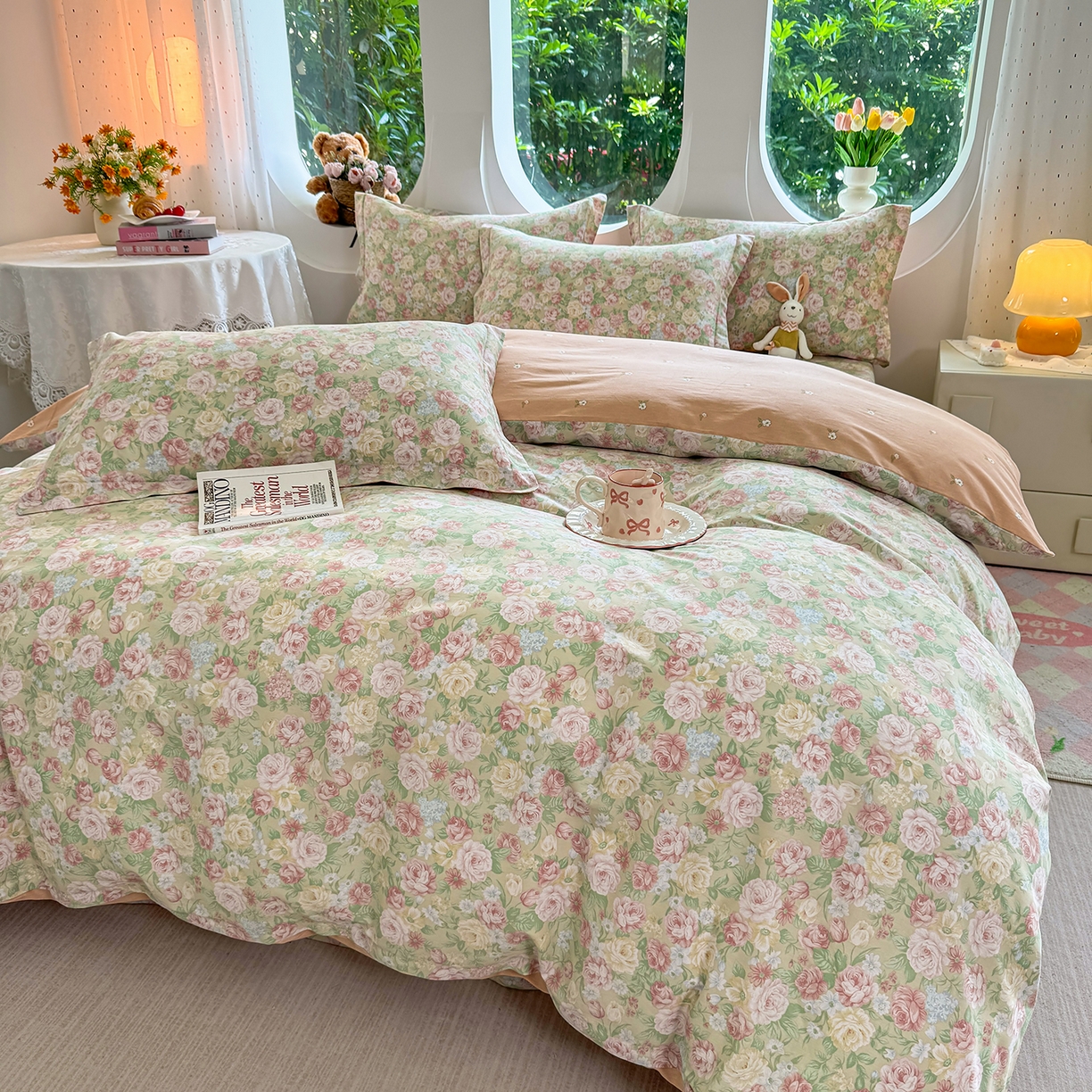 91家纺网 家纺一手货源 找家纺 （总）壹贝家纺 2025新款小清新全棉纯棉印花系列(喷气工艺)(高品质)(花型持续更新)(接受各种预定尺寸)-单被套