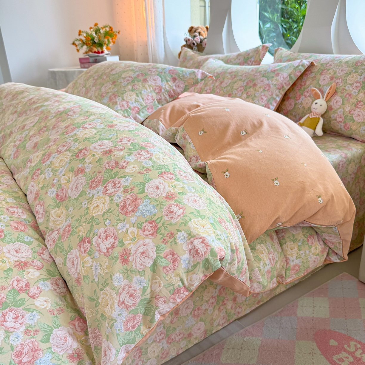 91家纺网 家纺一手货源 找家纺 （总）壹贝家纺 2025新款小清新全棉纯棉印花系列(喷气工艺)(高品质)(花型持续更新)(接受各种预定尺寸)-单被套