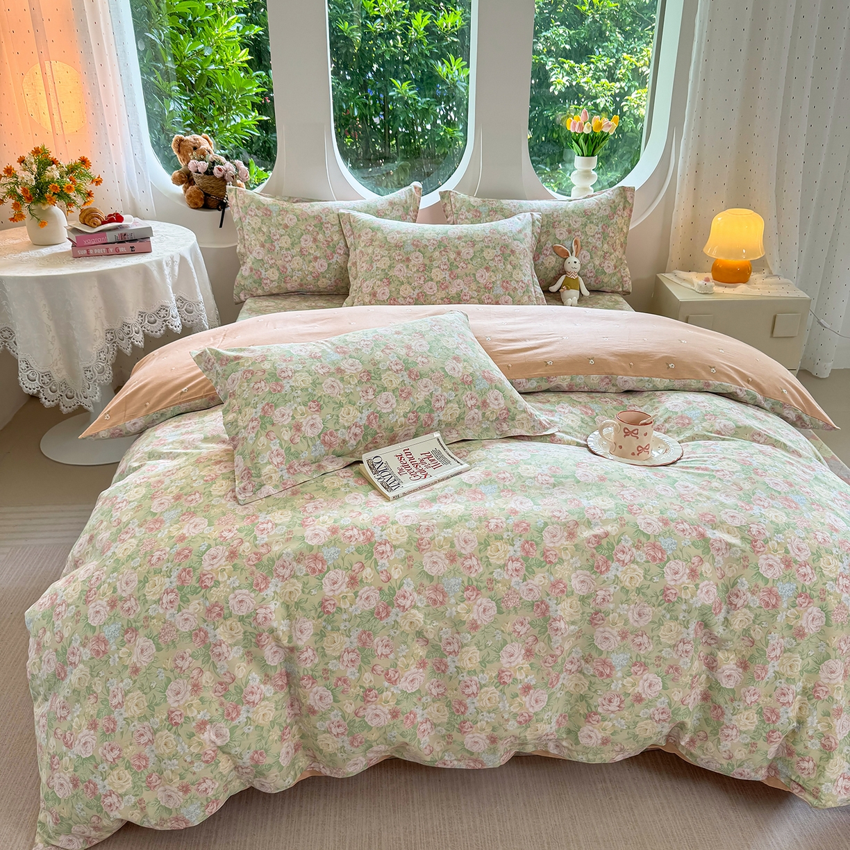 91家纺网 家纺一手货源 找家纺 （总）壹贝家纺 2025新款小清新全棉纯棉印花系列(喷气工艺)(高品质)(花型持续更新)(接受各种预定尺寸)-单被套