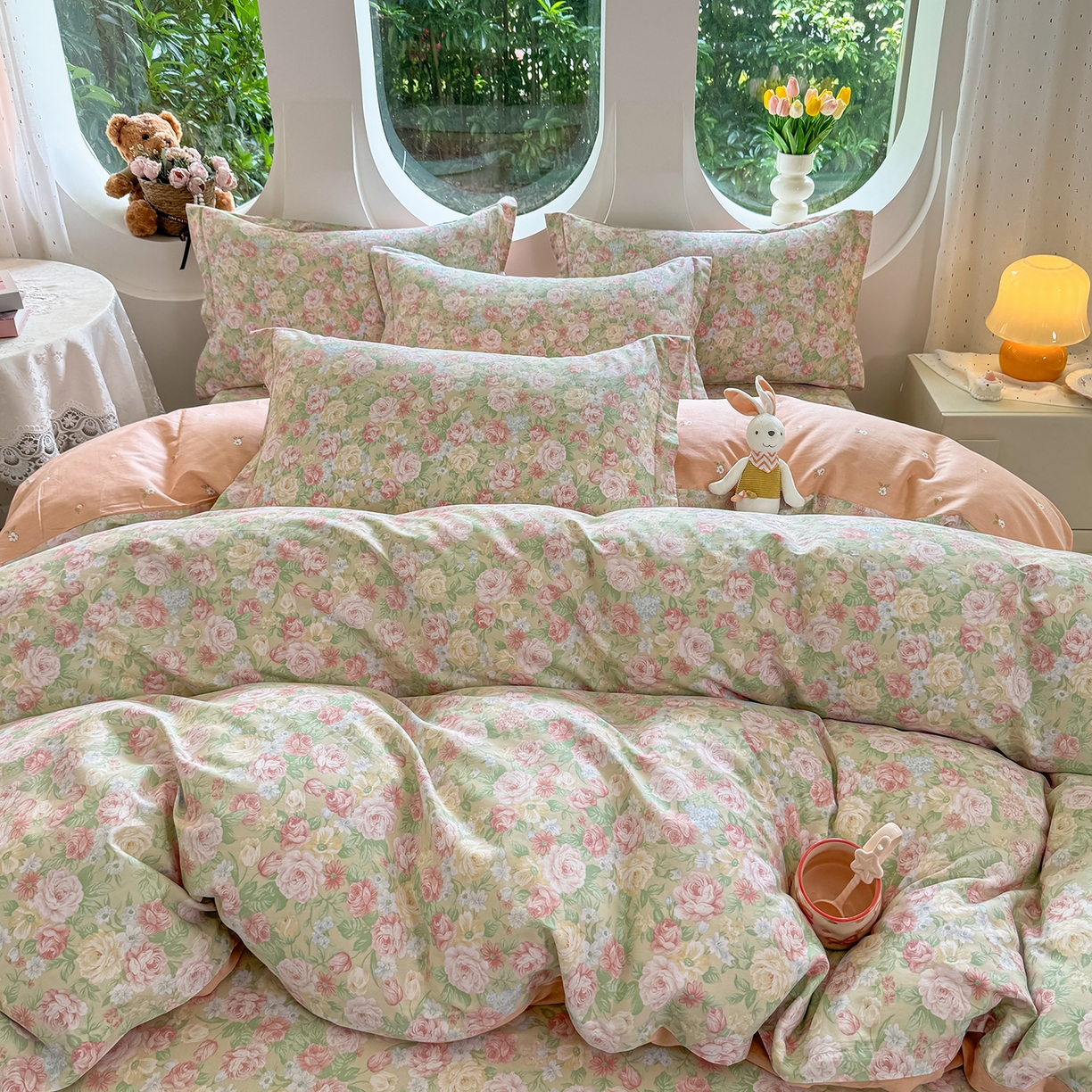 91家纺网 家纺一手货源 找家纺 （总）壹贝家纺 2025新款小清新全棉纯棉印花系列(喷气工艺)(高品质)(花型持续更新)(接受各种预定尺寸)-单被套