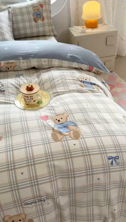 91家纺网 家纺一手货源 找家纺 壹贝家纺 2025新款小清新全棉纯棉印花系列-单被套 浮云初梦