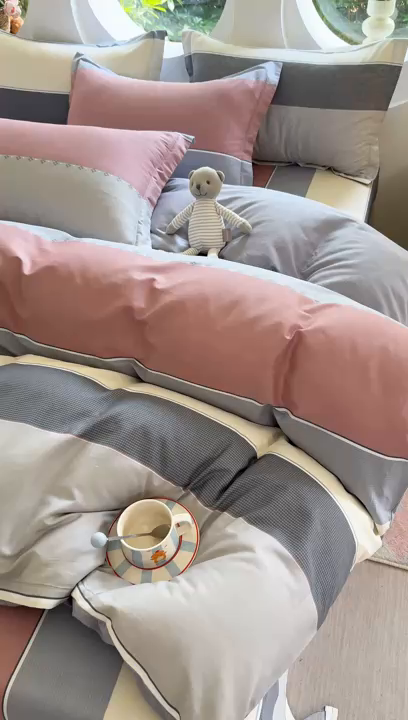 91家纺网 家纺一手货源 找家纺 壹贝家纺 2025新款小清新全棉纯棉印花系列-单被套 致青春