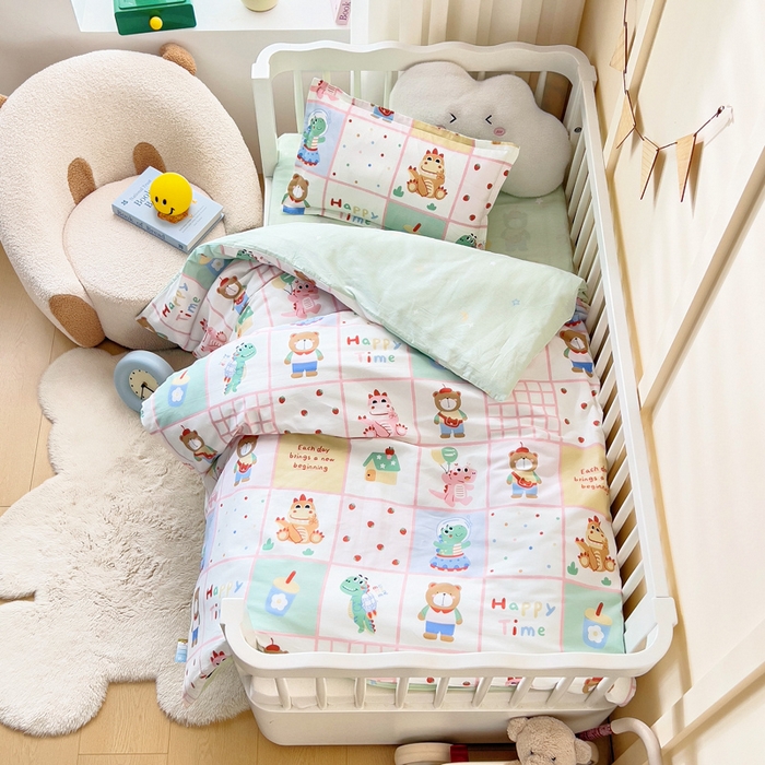 2025新款全棉AB版幼兒園三件套寶寶午睡被子六件套兒童被套多件套 愛麗絲音樂會