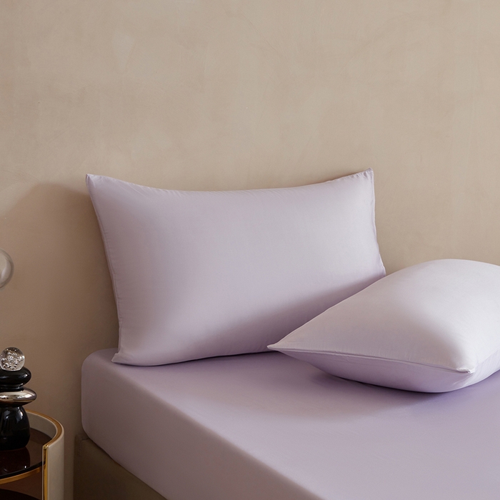 轩和家居 2025新款天竹60支竹浆纤维A类婴幼儿级别天然抗菌抑菌系列枕套单件-单枕套 淡紫