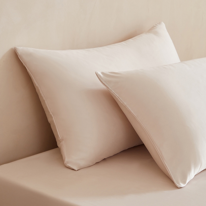 轩和家居 2025新款天竹60支竹浆纤维A类婴幼儿级别天然抗菌抑菌系列枕套单件-单枕套 奶咖