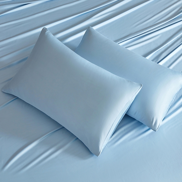 91家纺网 家纺一手货源 找家纺 轩和家居 2025新款天竹60支竹浆纤维A类婴幼儿级别天然抗菌抑菌系列枕套单件-单枕套 天蓝