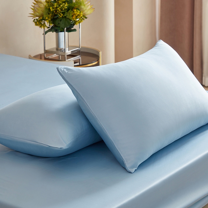 91家纺网 家纺一手货源 找家纺 轩和家居 2025新款天竹60支竹浆纤维A类婴幼儿级别天然抗菌抑菌系列枕套单件-单枕套 天蓝