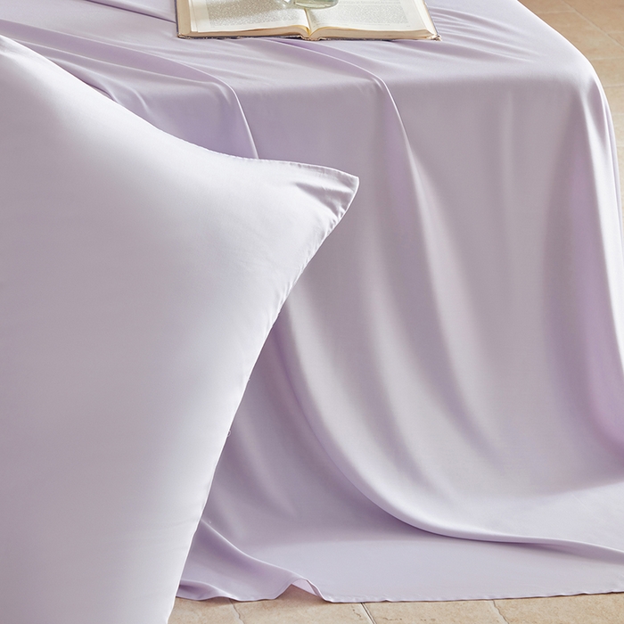 91家纺网 家纺一手货源 找家纺 轩和家居 2025新款天竹60支竹浆纤维A类婴幼儿级别天然抗菌抑菌系列床单单件-单床单 淡紫