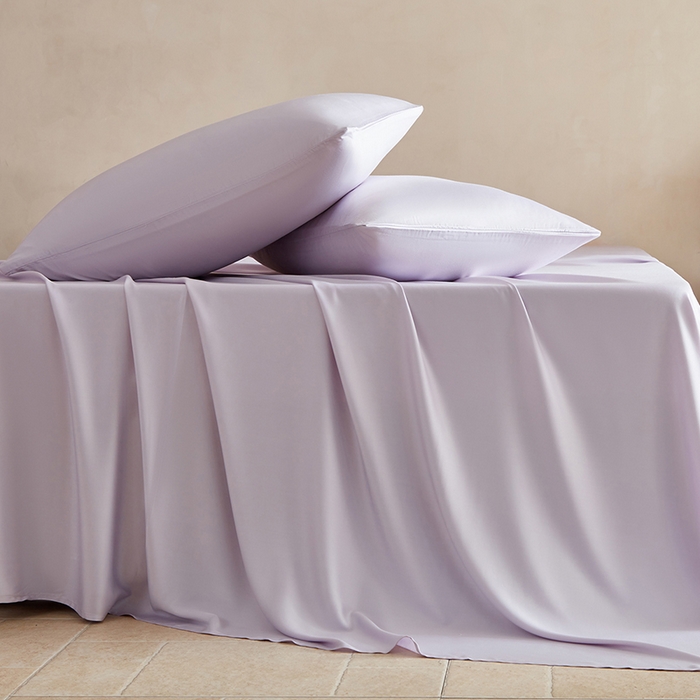 91家纺网 家纺一手货源 找家纺 轩和家居 2025新款天竹60支竹浆纤维A类婴幼儿级别天然抗菌抑菌系列床单单件-单床单 淡紫