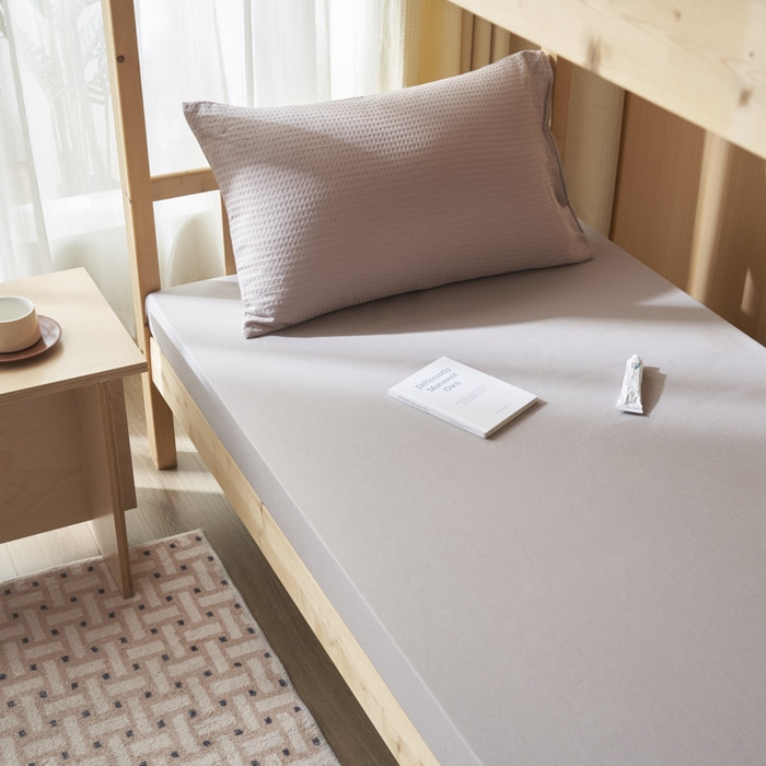 91家纺网 家纺一手货源 找家纺 寐绸2025家纺学生季床单床笠 浅灰