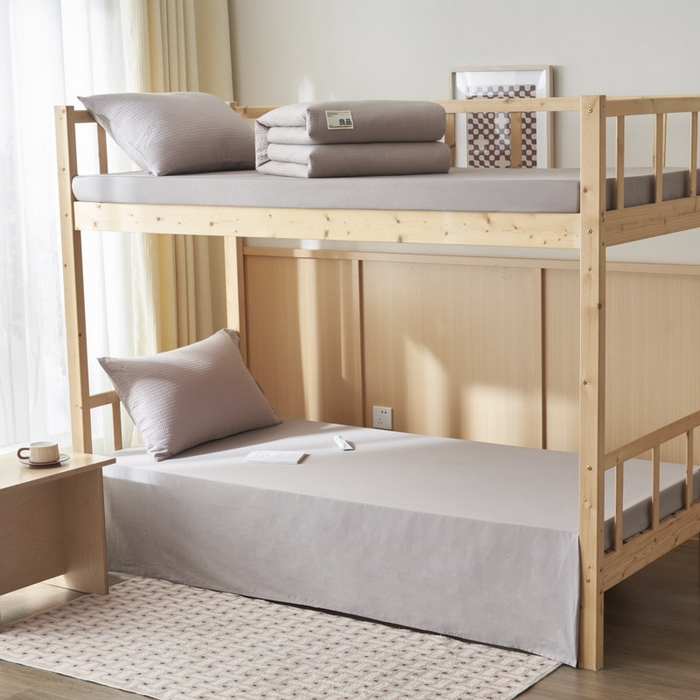 91家纺网 家纺一手货源 找家纺 寐绸2025家纺学生季床单床笠 浅灰