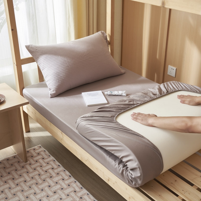 寐绸2025家纺学生季床单床笠 浅灰