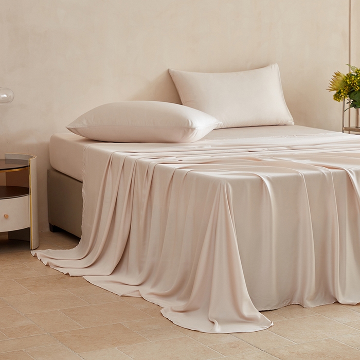 91家纺网 家纺一手货源 找家纺 轩和家居 2025新款天竹60支竹浆纤维A类婴幼儿级别天然抗菌抑菌系列床单单件-单床单 奶咖