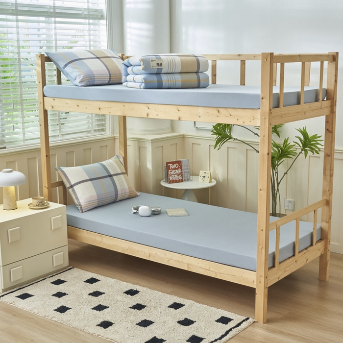 91家纺网 家纺一手货源 找家纺 寐绸2025家纺学生季床单床笠 浅蓝