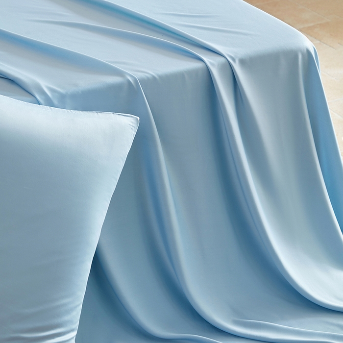 91家纺网 家纺一手货源 找家纺 轩和家居 2025新款天竹60支竹浆纤维A类婴幼儿级别天然抗菌抑菌系列床单单件-单床单 天蓝