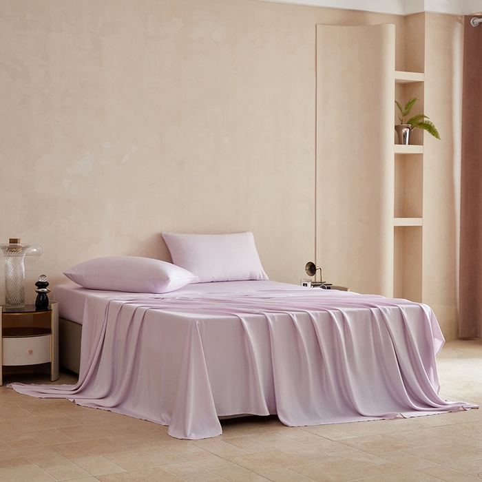 91家纺网 家纺一手货源 找家纺 轩和家居 2025新款天竹60支竹浆纤维A类婴幼儿级别天然抗菌抑菌系列床单单件-单床单 甜紫