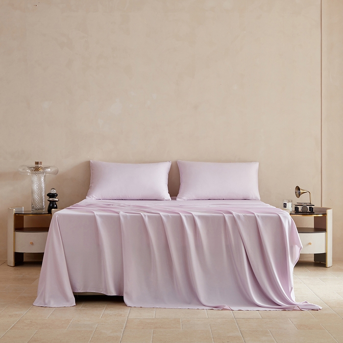 91家纺网 家纺一手货源 找家纺 轩和家居 2025新款天竹60支竹浆纤维A类婴幼儿级别天然抗菌抑菌系列床单单件-单床单 甜紫