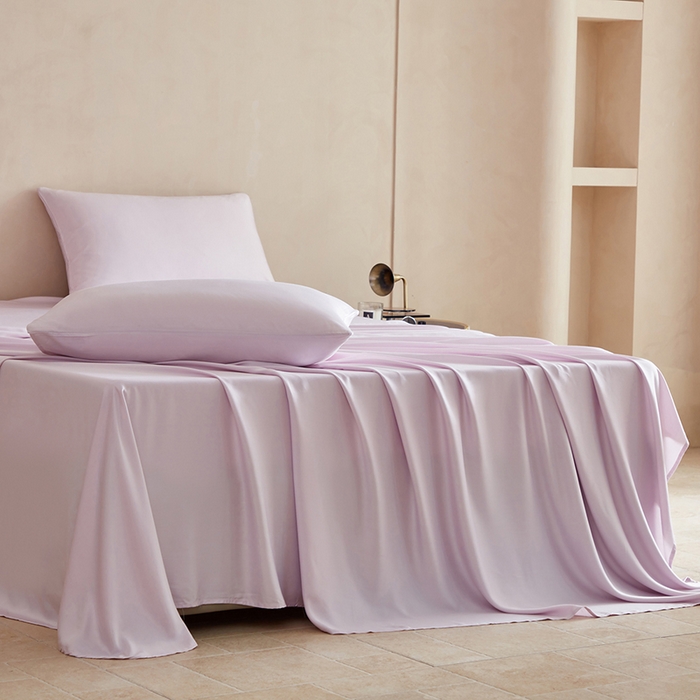 91家纺网 家纺一手货源 找家纺 轩和家居 2025新款天竹60支竹浆纤维A类婴幼儿级别天然抗菌抑菌系列床单单件-单床单 甜紫