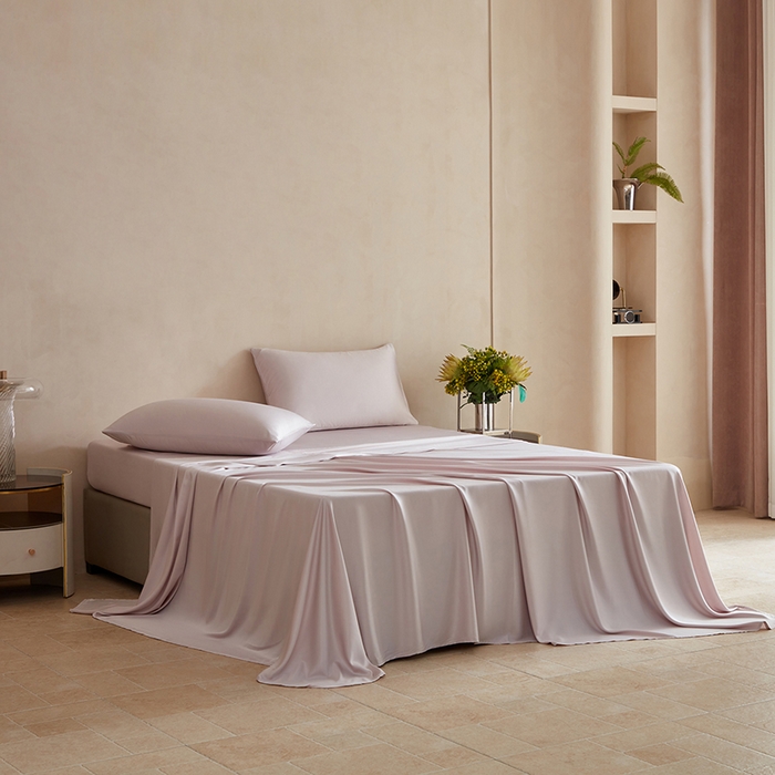 91家纺网 家纺一手货源 找家纺 轩和家居 2025新款天竹60支竹浆纤维A类婴幼儿级别天然抗菌抑菌系列床单单件-单床单 椰灰