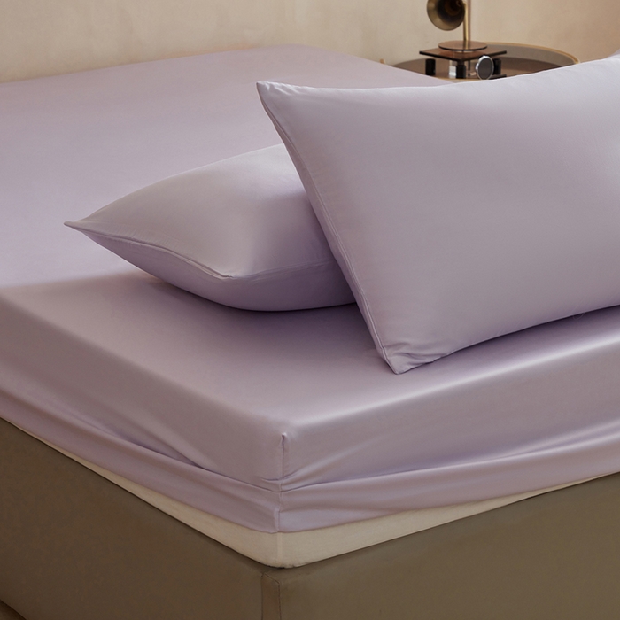 91家纺网 家纺一手货源 找家纺 轩和家居 2025新款天竹60支竹浆纤维A类婴幼儿级别天然抗菌抑菌系列床笠单件-单床笠 淡紫