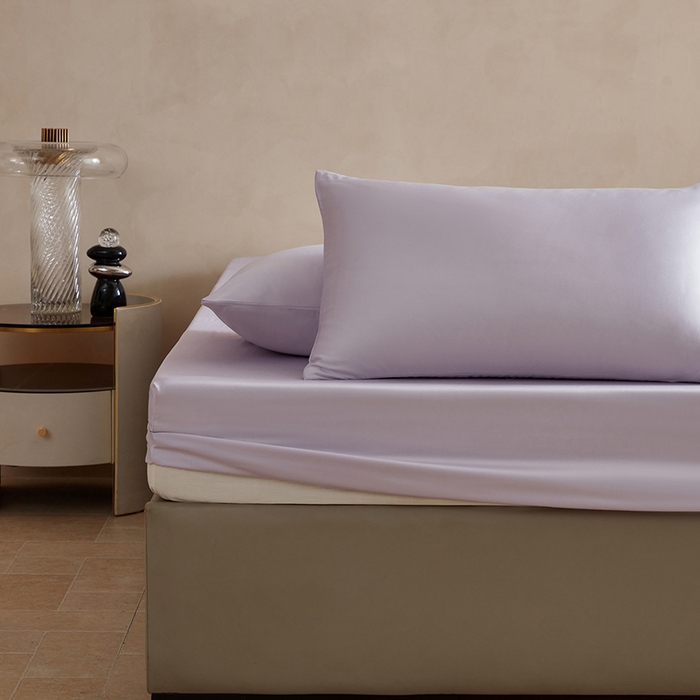 91家纺网 家纺一手货源 找家纺 轩和家居 2025新款天竹60支竹浆纤维A类婴幼儿级别天然抗菌抑菌系列床笠单件-单床笠 淡紫